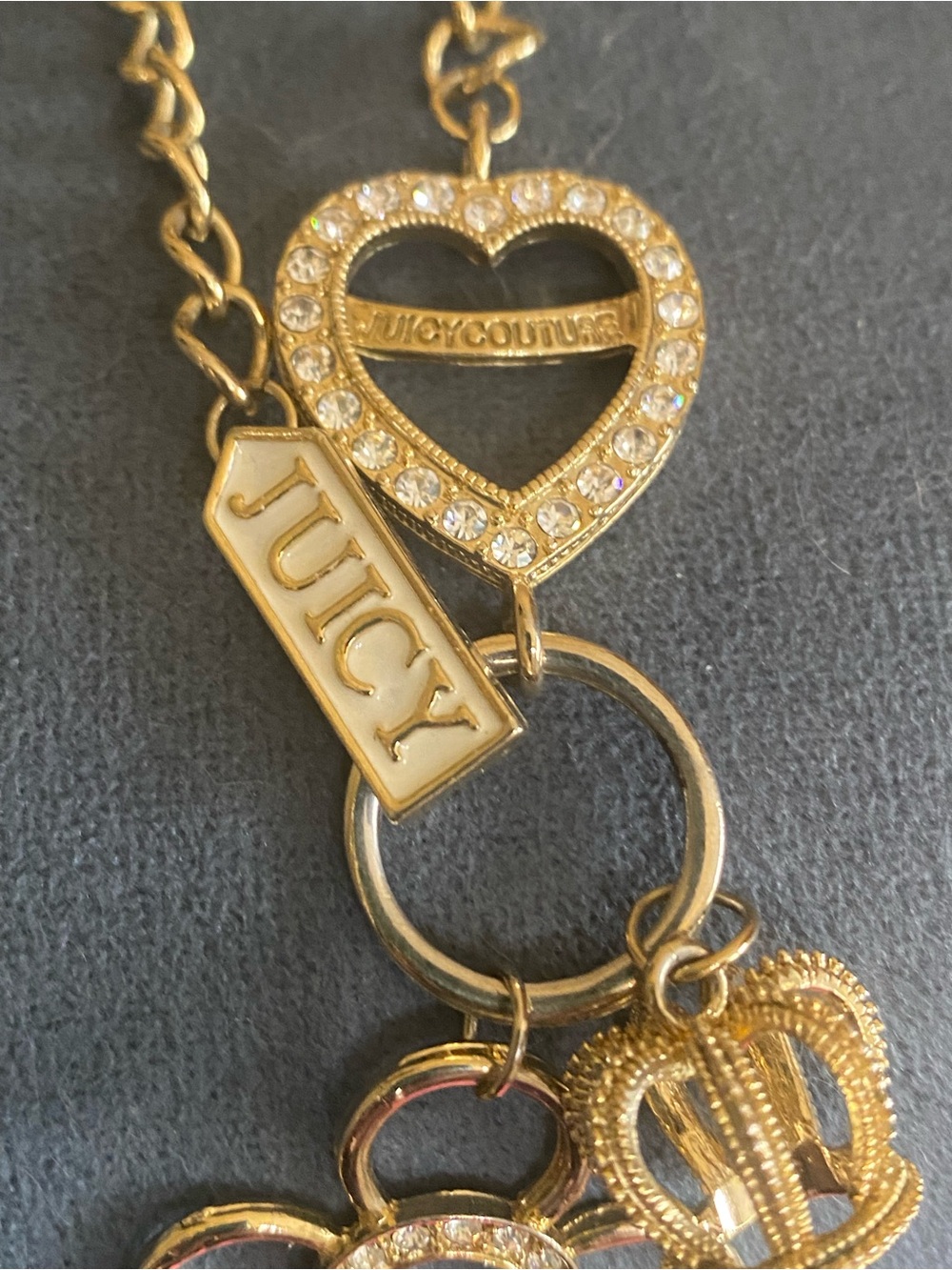 Juicy Couture Gold-Tone Pavé Key & Heart Charm Necklace - Picture 3 of 4